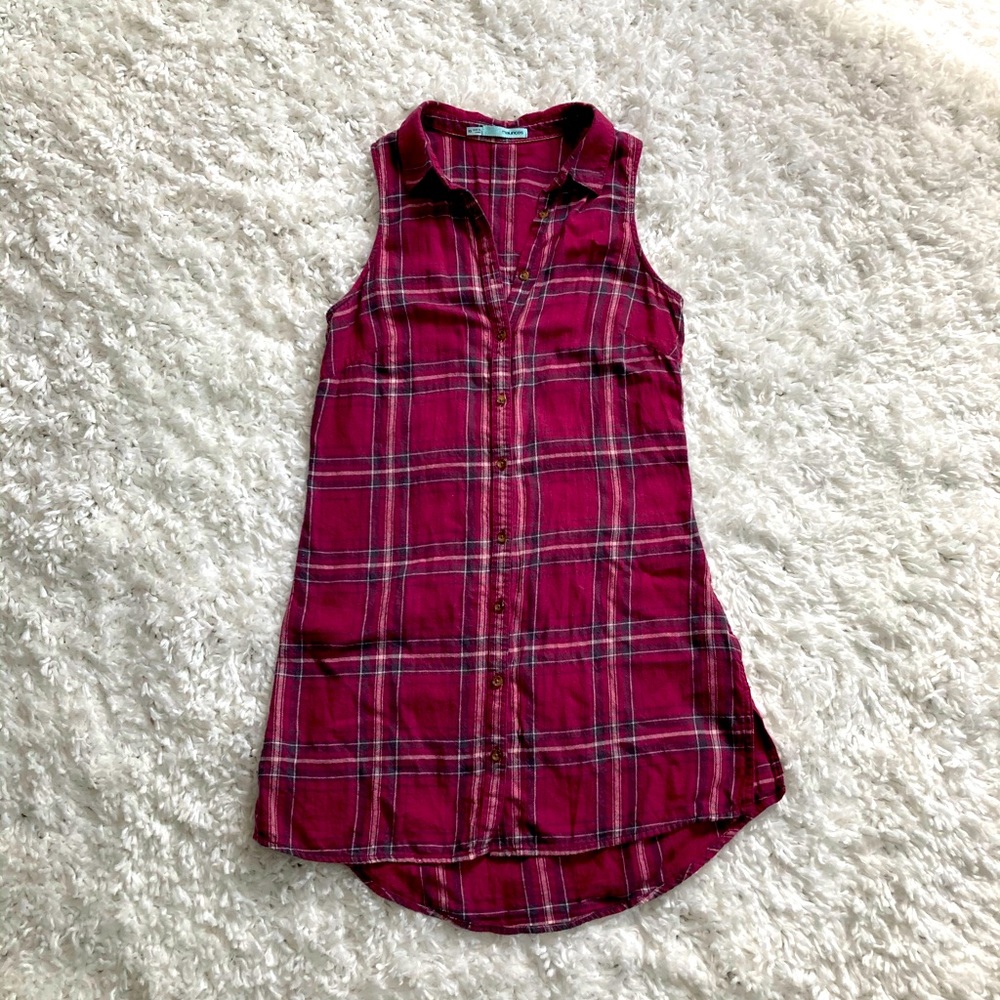 MAURICES PLAID BUTTON DOWN TUNIC